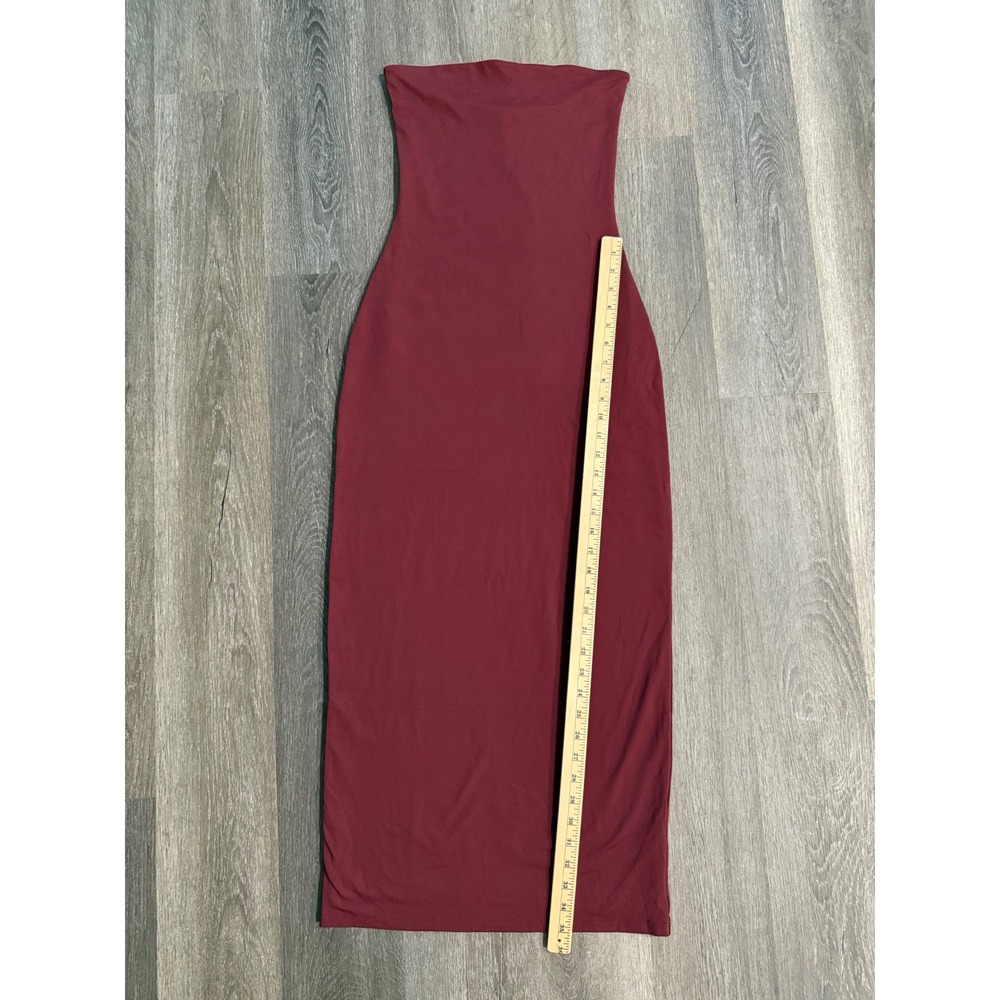 Aritzia strapless contour tube dress long burgundy double lined size M - Picture 5 of 10